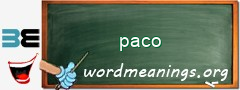 WordMeaning blackboard for paco